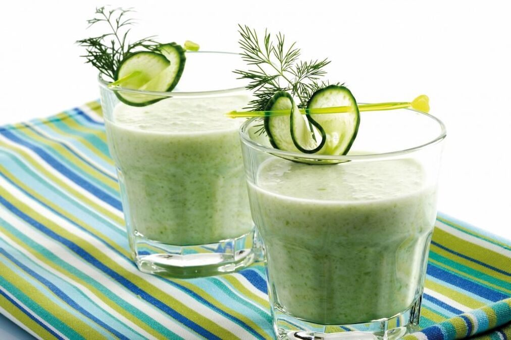Kefir cucumber cocktail for weight loss