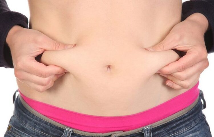 folds of fat on the stomach